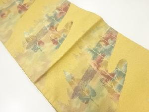 樹木にヱ霞模様織出し名古屋帯